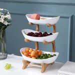 Mezheng - corbeille à fruits à trois niveaux, support à fruits en plastique à trois niveaux pour fruits, ... Mezheng - corbeille à fruits à trois niveaux, support à fruits en plastique à trois niveaux pour fruits, ...