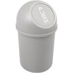 Poubelle  clapet push 6 litres diam 21cm h37, 5 cm gris h2401082 - helit