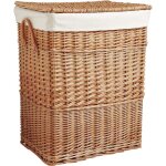 Grand panier  linge en osier doubl clair
