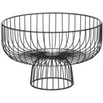 Corbeille en m�tal sur pied 28cm noir - 5five