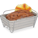 Corbeille à pain, métal av. insert en tissu, carré, panier pour viennoiseries, hlp 10 x 23, 5 x 17 cm, ... Corbeille à pain, métal av. insert en tissu, carré, panier pour viennoiseries, hlp 10 x 23, 5 x 17 cm, ...