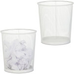 Corbeille papier, lot de 2, pour bureau & chambre ado, ouverte, ronde, fil de fer, poubelle, en métal, ... Corbeille papier, lot de 2, pour bureau & chambre ado, ouverte, ronde, fil de fer, poubelle, en métal, ...