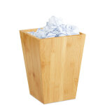 Corbeille  papiers en bambou, carr, 6l, sans couvercle, bureau, salle de bain, poubelle 27x20x20 cm, ...
