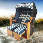 Corbeille de plage mer baltique bois deluxe 165x120x90cm fauteuil - cabine - �l�gant, confortable - mat�riaux ...