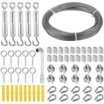 Corde en acier inoxydable � suspendre kit, 15m / 3mm cable filin acier inoxydable 304 avec m5 tendeur ...