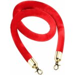Corde de barri�re 1pc cordon s�paration diviseur de files d'attente rouge avec or crochets 1. 5m