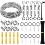 Corde cable acier inoxydable � suspendre kit, 30m / 3mm c�ble m�tallique, kit de c�ble de jardin, c�ble ...
