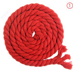 Corde en coton tress�e � 3 brins de 8 mm x 65. 5 pieds pour fil � tricoter artisanal (01 rouge)