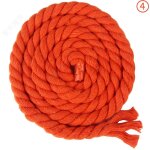 Corde en coton tresse  3 brins de 8 mm x 65. 5 pieds pour fil  tricoter artisanal (04 orange)