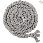 Corde en coton tresse  3 brins de 8 mm x 65. 5 pieds pour fil  tricoter artisanal (06 gris)