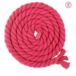 Corde en coton tress�e � 3 brins de 8 mm x 65. 5 pieds pour fil � tricoter artisanal (08 rose rouge)