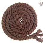 Corde en coton tress�e � 3 brins de 8 mm x 65. 5 pieds pour fil � tricoter artisanal (10 marron)