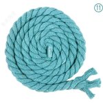 Corde en coton tress�e � 3 brins de 8 mm x 65. 5 pieds pour fil � tricoter artisanal (11 bleu clair)