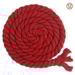 Corde en coton tress�e � 3 brins de 8 mm x 65. 5 pieds pour fil � tricoter artisanal (12 vin rouge)