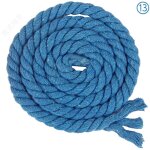 Corde en coton tresse  3 brins de 8 mm x 65. 5 pieds pour fil  tricoter artisanal (13 bleu fonc)