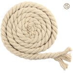 Corde en coton tressée à 3 brins de 8 mm x 65. 5 pieds pour fil à tricoter artisanal (15 beige) Corde en coton tressée à 3 brins de 8 mm x 65. 5 pieds pour fil à tricoter artisanal (15 beige)