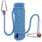 Corde d'escalade avec mousqueton de sécurité statique 10mm corde d'alpinisme polyester sauvetage pour ... Corde d'escalade avec mousqueton de sécurité statique 10mm corde d'alpinisme polyester sauvetage pour ...