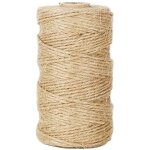 Corde de jute en chanvre naturel de 100 m pour loisirs cratifs, emballage cadeau, mariage, anniversaire, ...
