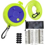 Corde  linge rtractable de camping, 10 mtres avec pinces  linge coupe - vent, corde  linge portative, ...