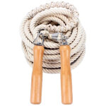 Corde � sauter en coton avec manche en bois 3m - corde � sauter blanche pour �tudiants et entra�nement ...