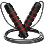 Corde � sauter rouge de 3 m�tres, r�glable et � grande vitesse, avec roulements, pour la remise en forme ...