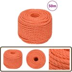 Corde de travail orange 14 mm 50 m polypropylne - cordeau de travail - corde polypropylne - corde orange ...