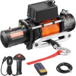 Corde de treuil electrique de recuperation du treuil 6120kg 12v avec telecommande pour vtt utv (synthetique ...