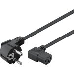 Cordon alimentation secteur noir 1m50 0, 75mm2 2 p + t coud� avec fiche iec