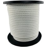Cordon corde roue d. 10mm tresse pleine blanche avec �me overmann