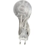 Cordon lectrique translucide avec interrupteur  pied et fiche 2 ples l. 3m tibelec