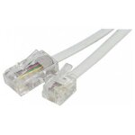 Cordon rj11 m�le / rj45 m�le - blanc - 3m - erard