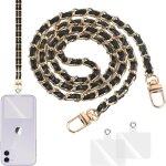 Cordon sac � main en pu cuir aluminium lani�re universelle longue dragone anti - perte bandouliere longue, ...