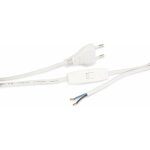 Cordon secteur blanc 1m50 0, 75mm2 2 p�les avec interrupteur