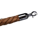 Cordon de s�paration pour potelet de tapis rouge - corde de bateau torsad�e - fermeture chrom�e