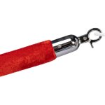 Cordon de séparation pour potelet de tapis rouge - velours rouge - fermeture chromée Cordon de séparation pour potelet de tapis rouge - velours rouge - fermeture chromée