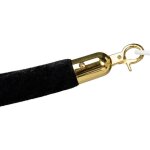 Cordon de séparation pour potelet de tapis rouge - velours noir - fermeture en laiton Cordon de séparation pour potelet de tapis rouge - velours noir - fermeture en laiton