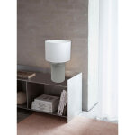 Corep - lampe � poser pied ceramique abat jour tissu blanc deco ananas salon chambre