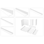 Corni�res pvc blanc 2m - in�gales, �paisseur 2 � 4mm - hj: 20x65mm, 2mm