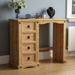 Corona coiffeuse avec 4 tiroirs en pin massif bureau de maquillage meuble de chambre h 84 x l 100 x p ... Corona coiffeuse avec 4 tiroirs en pin massif bureau de maquillage meuble de chambre h 84 x l 100 x p ...