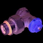 Corps thermostatique - robinet kv fixe - querre femelle 1 / 2' (15x21) - double joint torique - m28 ...