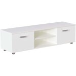 Cosmo meuble tv moderne haut brillant 2 portes meuble h 38 x l 140 x p 40 cm, blanc Cosmo meuble tv moderne haut brillant 2 portes meuble h 38 x l 140 x p 40 cm, blanc