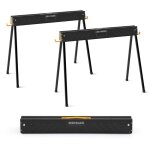 Lot de 2 chevalets de sciage pliants en mtal avec bras de support 2 x 4, support d'outils lectriques ...