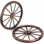 Costway - lot de 2 roues de chariot vintage en bois rtro, 76cm de diamtre pour dcoration