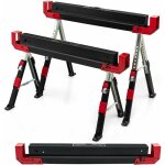 Costway - lot de 2 tr�teaux m�talliques robuste stable, pieds antid�rapants ajustables reglable 61, 5 ...
