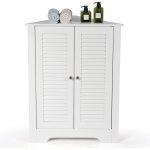 Costway armoire d'angle, meuble de rangement 63x32x81, 5 cm, 2 portes � volet et �tag�re r�glable, pour ...