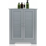 Costway armoire d'angle, meuble de rangement 63x32x81, 5 cm, 2 portes � volet et �tag�re r�glable, pour ...