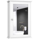 Costway - armoire de salle de bain avec miroir, armoire miroir murale � 2 niveaux, pour pharmacie, salle ...