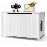 Bote  litire pour chat avec ouverture sur le dessus, sparateur amovible, tige de gaz, crochets en ...