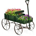 Costway - brouette décorative en bois avec 2 compartiments à planter roues métalliques poignée charge ... Costway - brouette décorative en bois avec 2 compartiments à planter roues métalliques poignée charge ...