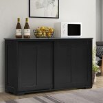Buffet de cuisine avec porte coulissante, 107 x 33 x 60 cm, buffet bas avec Étagère réglable, pour salon ... Buffet de cuisine avec porte coulissante, 107 x 33 x 60 cm, buffet bas avec Étagère réglable, pour salon ...